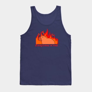 Everything is Fine: Capybara shirt Tank Top